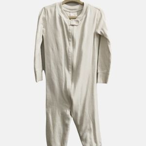 Hanna Andersson White Footless Zipper Onsie